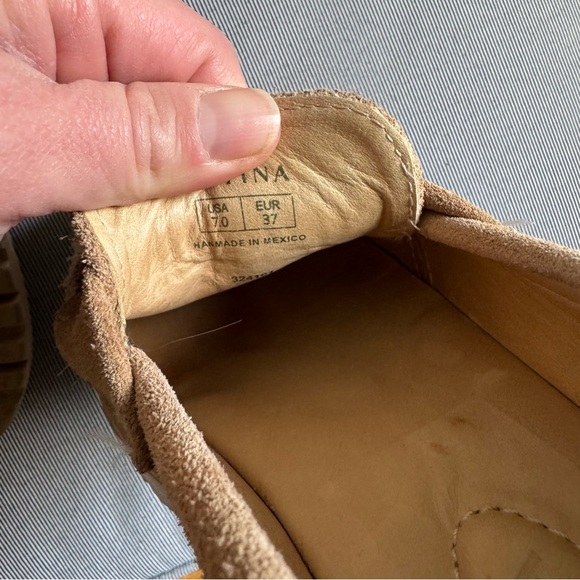 Chunky Suede Penny Loafers in Tan - Picture 5 of 6